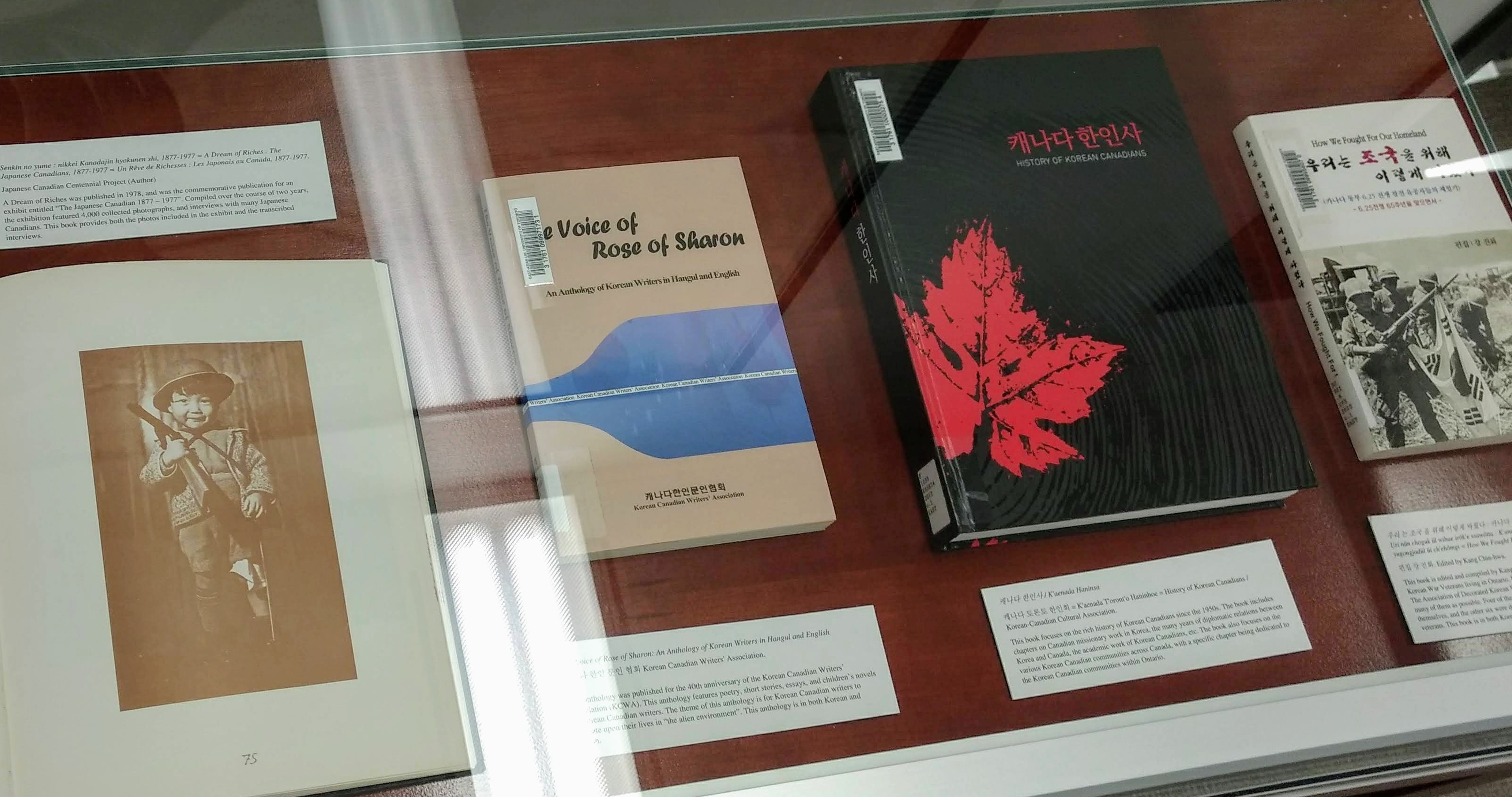 Photo of part of the Asian Canadian Studies Collection Display