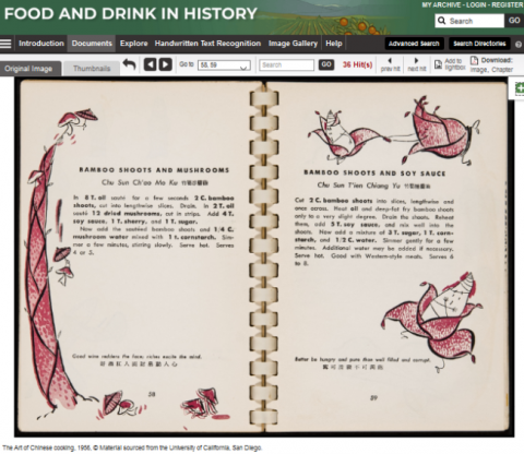 Screenshot of a page in the Food and Drink in History Collection
