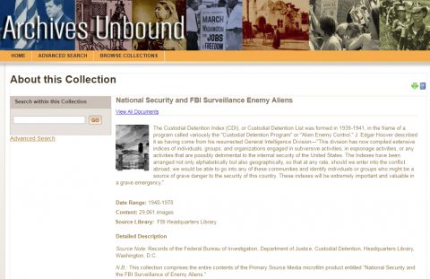 Screen shot of National security resource.