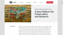 Screenshot of the homepage of the Buddha Digital Archives website