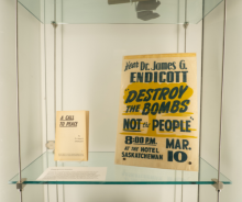 Exhibition artifact, endicott detroy the bombs, not the people